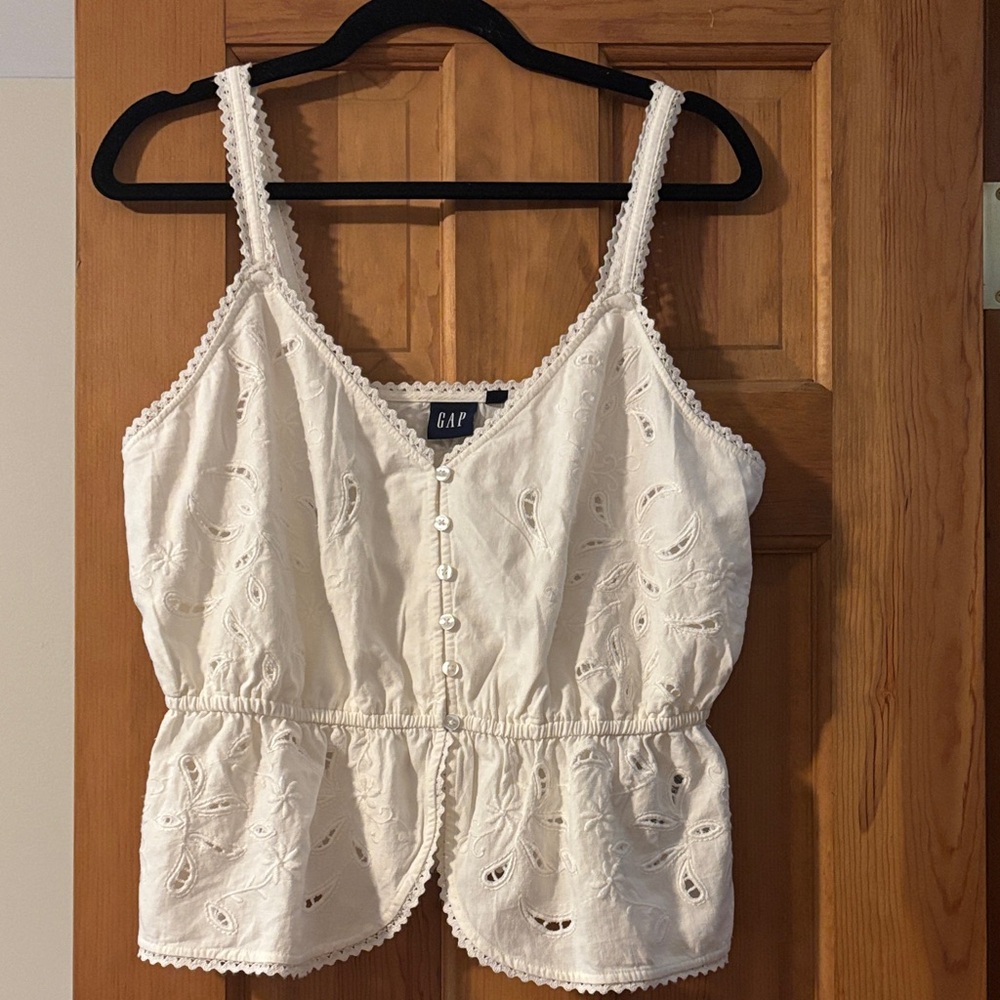 GAP Women's White Eyelet Camisole
